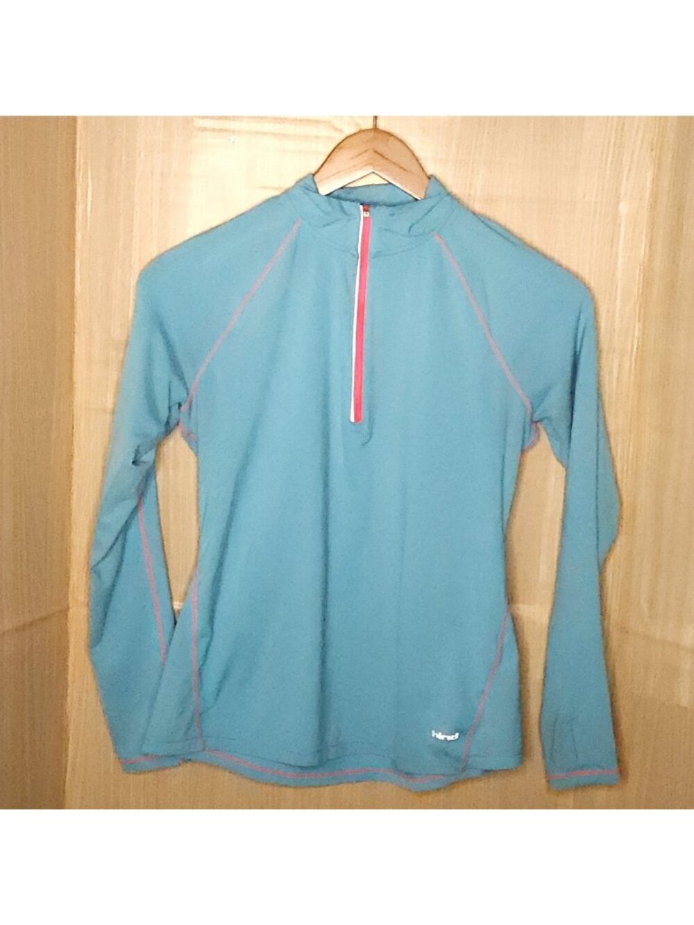 Hind Womens Teal Green Lightweight Quarter Zip Pullover Medium